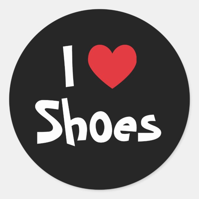 I Love Shoes Classic Round Sticker (Front)