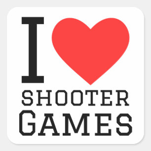 I love shooter games  square sticker