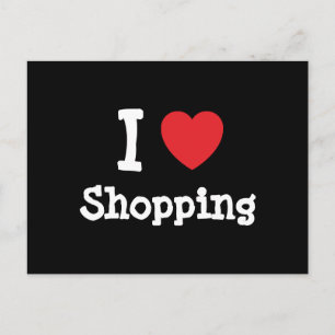 I love Shopping heart custom personalized Postcard