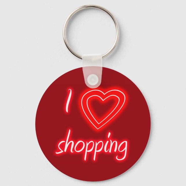 I Love Shopping Key Chain (Front)