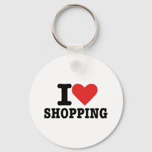 I love shopping keychain