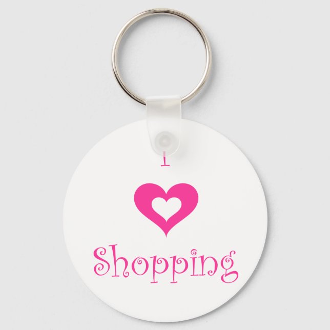 I Love Shopping Keychain (Front)
