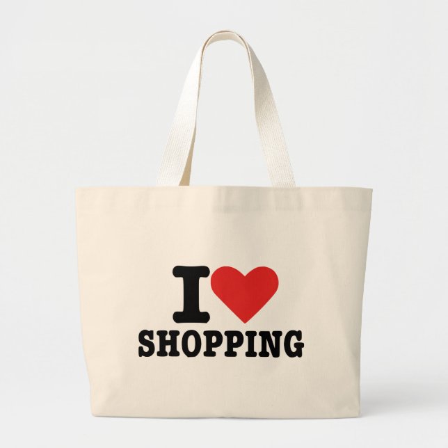 I love shopping large tote bag (Front)