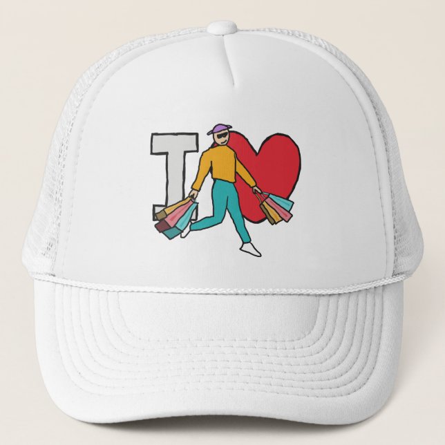 I Love Shopping Trucker Hat (Front)