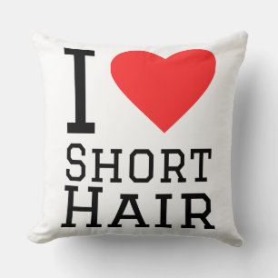 I love short hair throw pillow