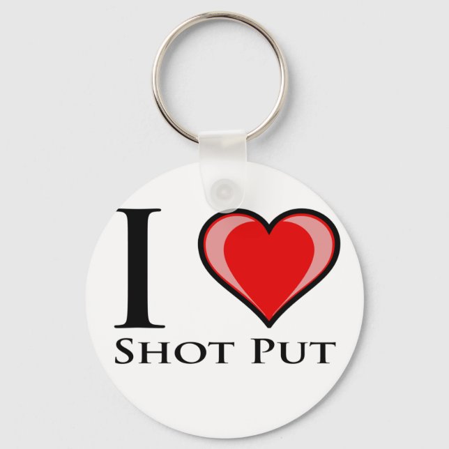 I Love Shot Put Keychain (Front)