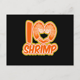 I Love Shrimp Shrimps Seafood Postcard