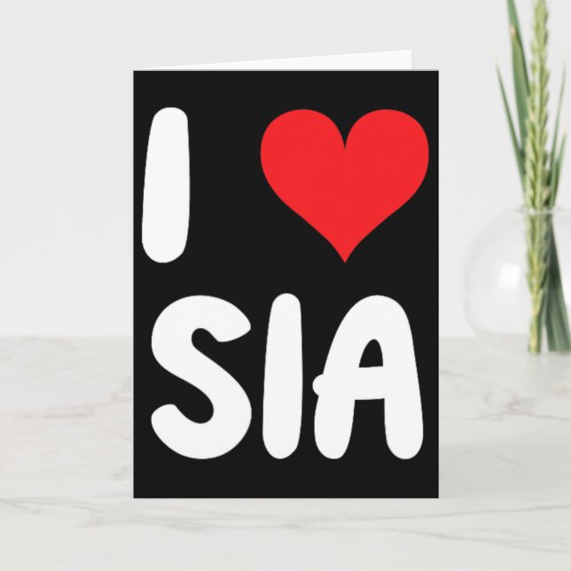 I Love Sia - Heart  Card (Front)