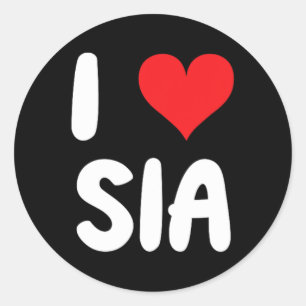 I Love Sia - Heart  Classic Round Sticker