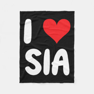 I Love Sia - Heart  Fleece Blanket