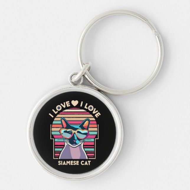 I love Siamese cat Keychain (Front)