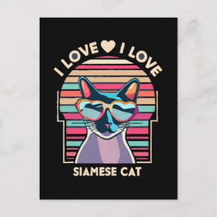I love Siamese cat Postcard
