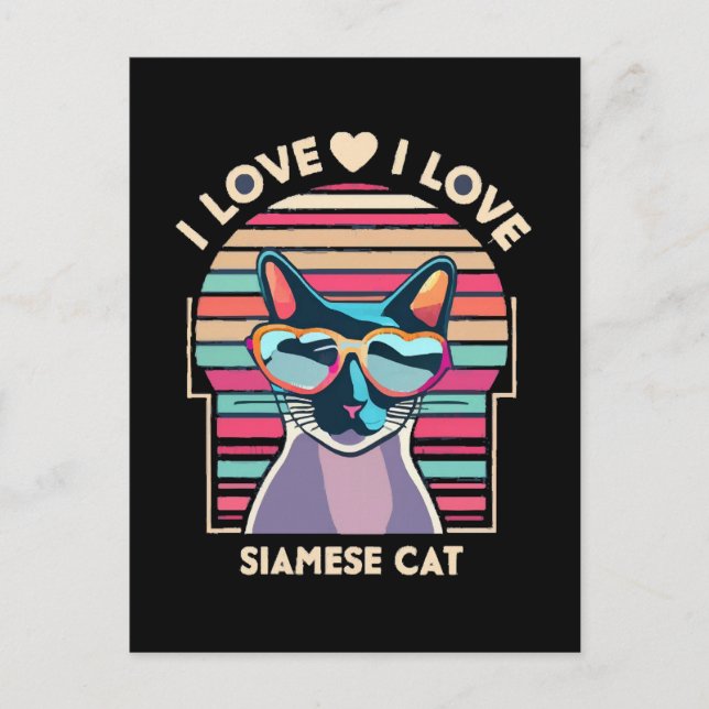 I love Siamese cat Postcard (Front)