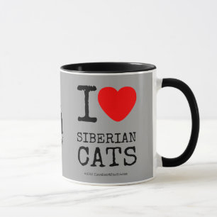 I Love Siberian Cats Coffee Cup