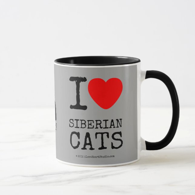 I Love Siberian Cats Coffee Cup (Right)