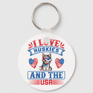 I love Siberian Huskies and the USA Keychain
