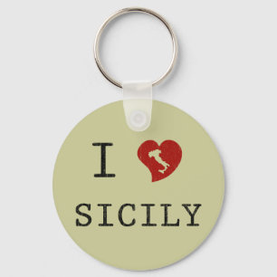 I Love Sicily Keychain