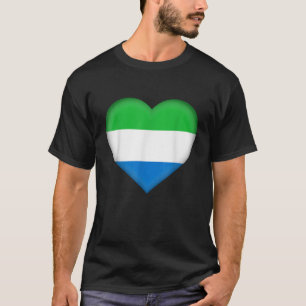 I Love Sierra Leone Sierra Leonean Flag Heart Outf T-Shirt