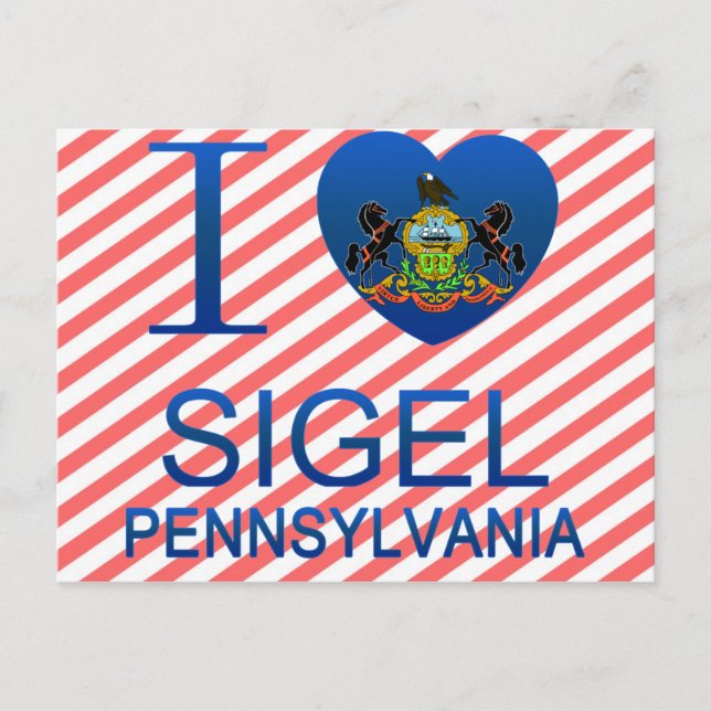 I Love Sigel, PA Postcard (Front)