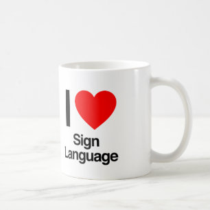 i love sign language coffee mug