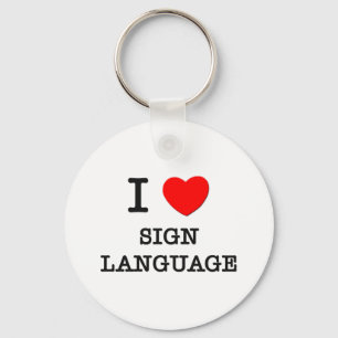 I Love Sign Language Keychain