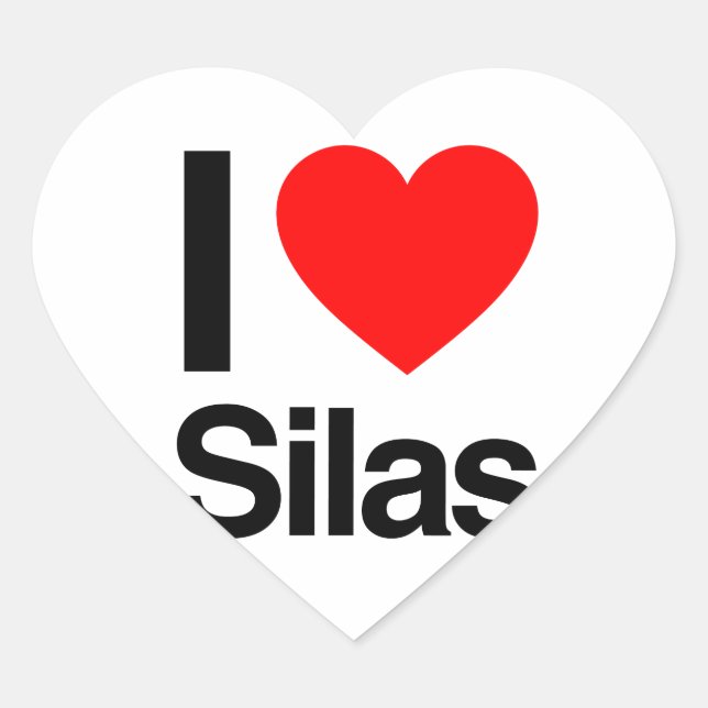 i love silas heart sticker (Front)
