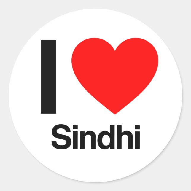 i love sindhi classic round sticker (Front)