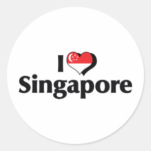 I Love Singapore Flag Classic Round Sticker