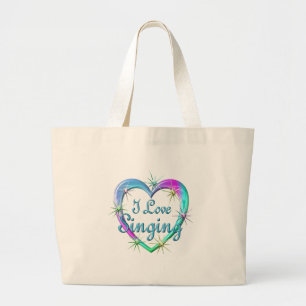 I Love Singing Large Tote Bag