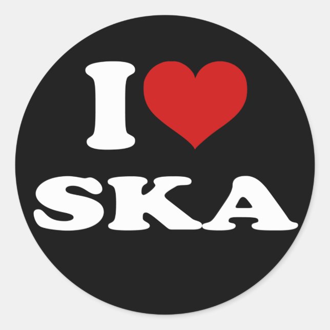 I Love Ska Classic Round Sticker (Front)