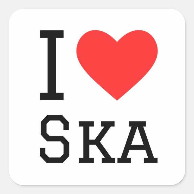 I love ska square sticker (Front)