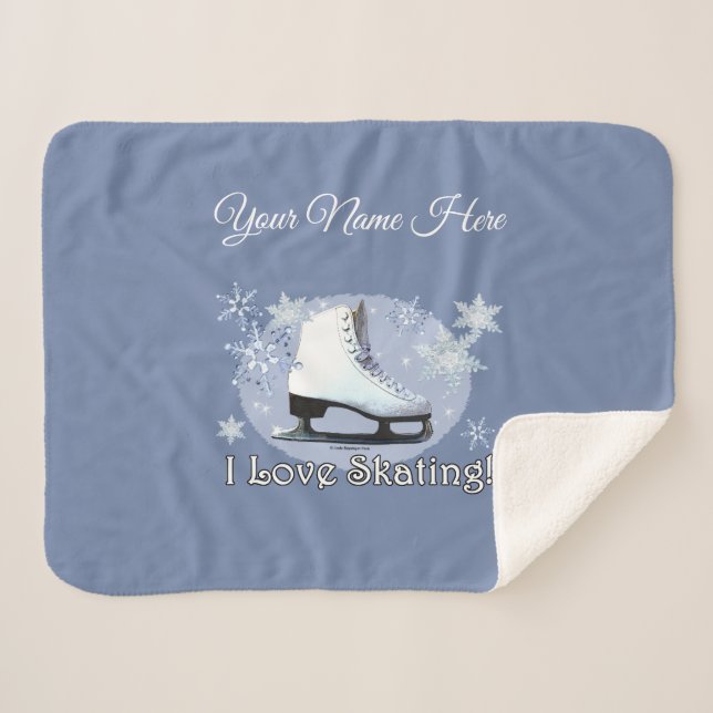 I Love Skating! Sherpa Blanket (Front (Horizontal))