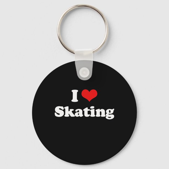 I Love Skating Tshirt Keychain (Front)