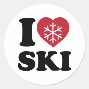 I Love Ski Classic Round Sticker