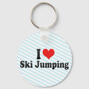 I Love Ski Jumping Keychain