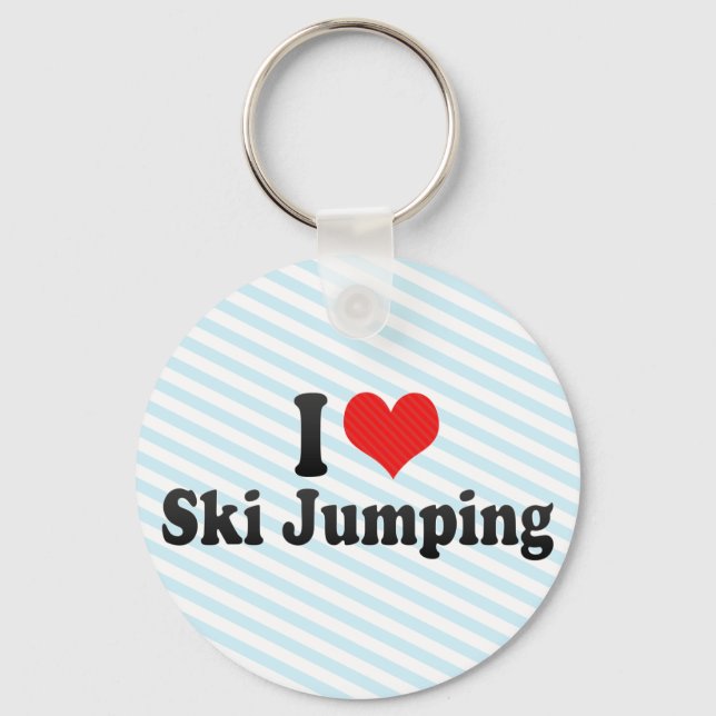 I Love Ski Jumping Keychain (Front)
