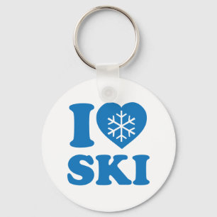 I Love Ski Keychain