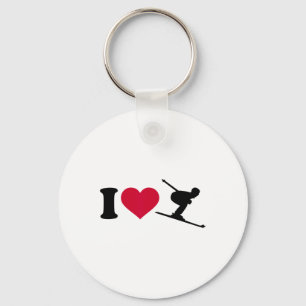I Love Skiing _2  Keychain