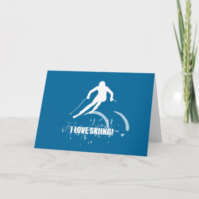 I Love Skiing! Holiday Card (Front)