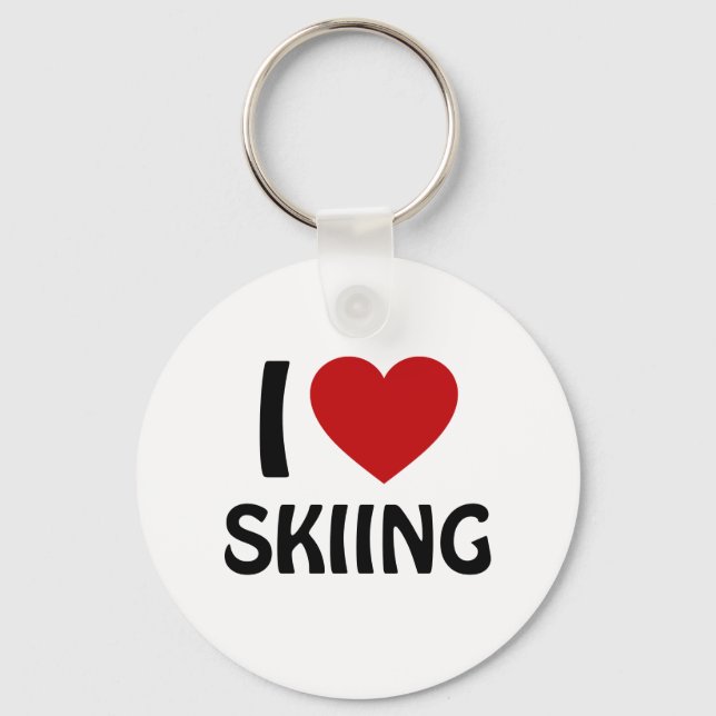 I love SKIING Keychain (Front)