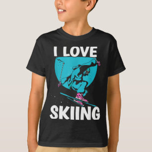 I love skiing skiers skier ski winter sports T-Shirt