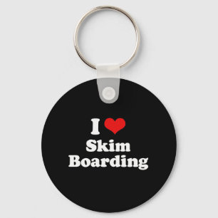 I Love Skim Boarding Tshirt Keychain