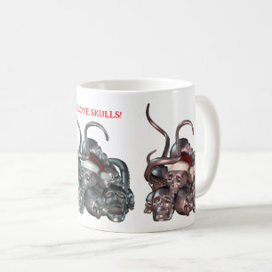 I Love Skulls! Skull pile and tentacles Coffee Mug