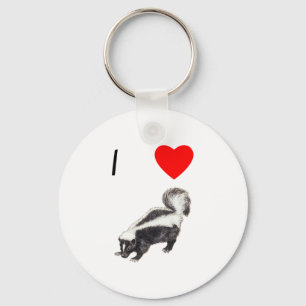 I Love Skunks (2) Keychain