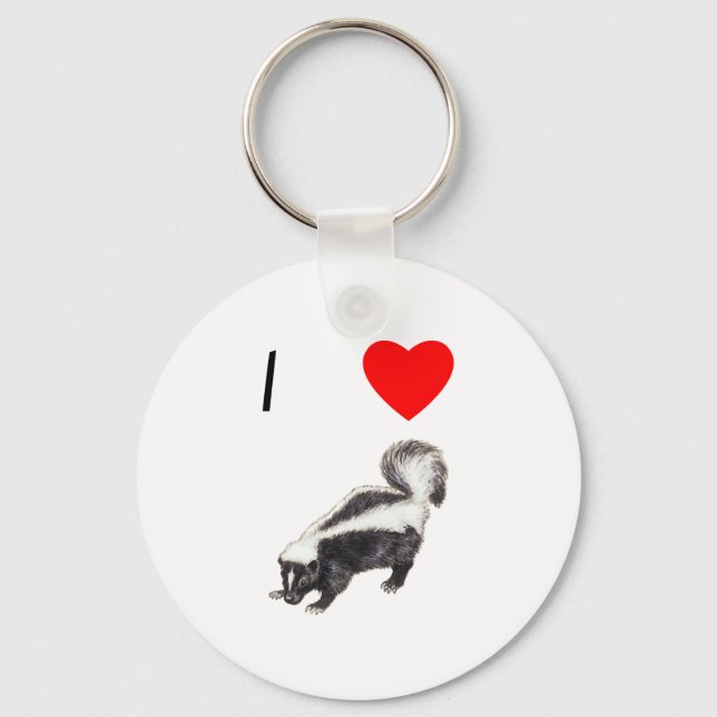 I Love Skunks (2) Keychain (Front)