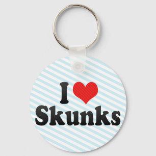I Love Skunks Keychain