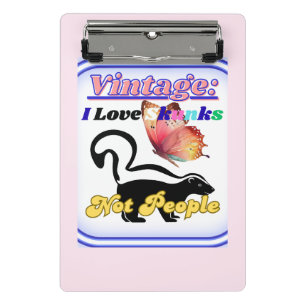 I Love Skunks, Not People Mini Clipboard