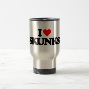 I LOVE SKUNKS TRAVEL MUG