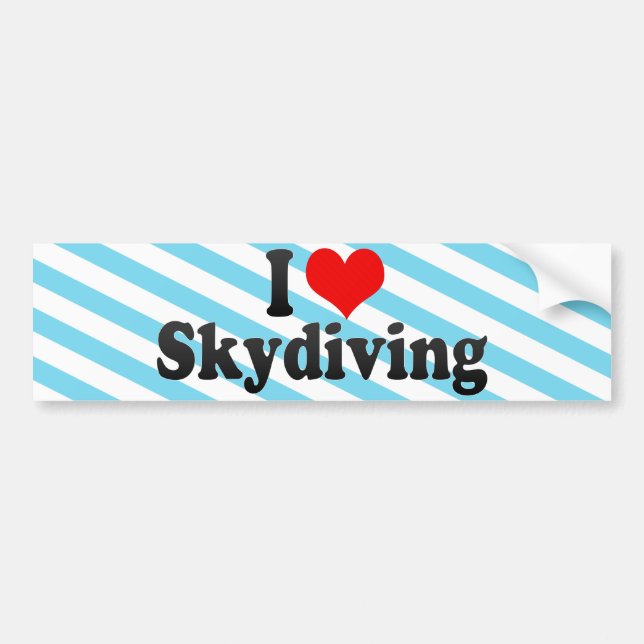 I Love Skydiving Bumper Sticker (Front)