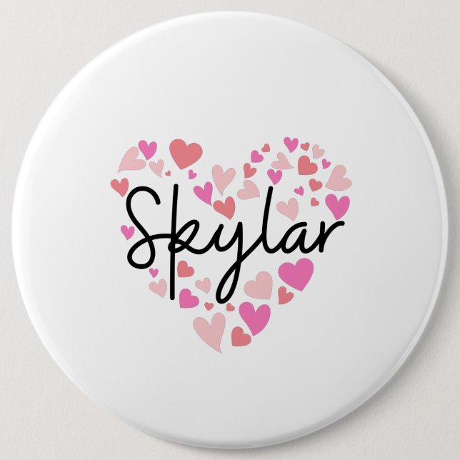 I love Skylar 6 Inch Round Button (Front)
